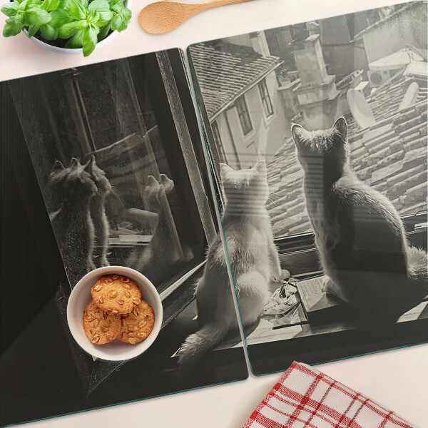 Chopping board Cats at the window