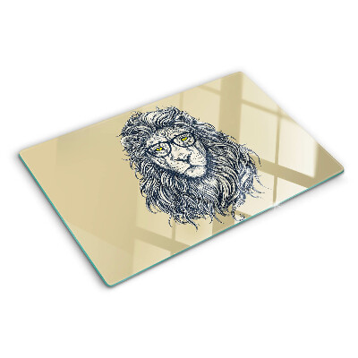 Cutting board Lion with glasses