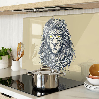 Cutting board Lion with glasses