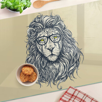 Cutting board Lion with glasses