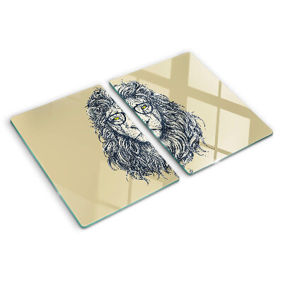 Cutting board Lion with glasses