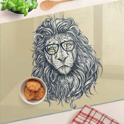 Cutting board Lion with glasses