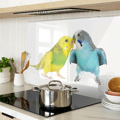 Glass chopping board Yellow and blue parrots