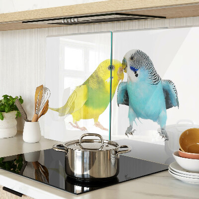 Glass chopping board Yellow and blue parrots