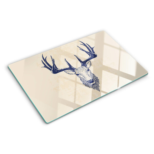 Glass cutting board Moose with antlers