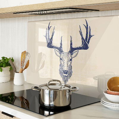 Glass cutting board Moose with antlers