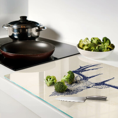 Glass cutting board Moose with antlers