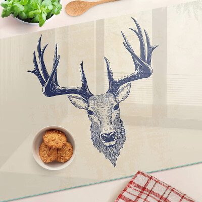 Glass cutting board Moose with antlers
