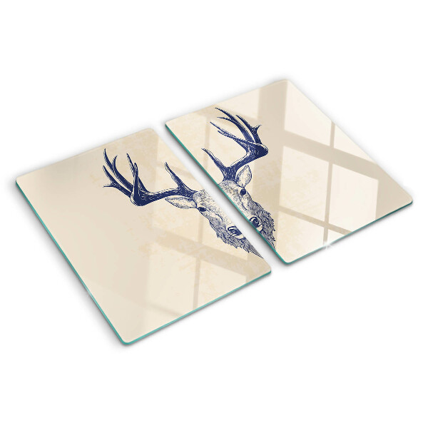 Glass cutting board Moose with antlers