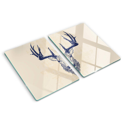 Glass cutting board Moose with antlers