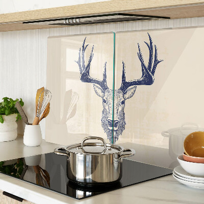 Glass cutting board Moose with antlers