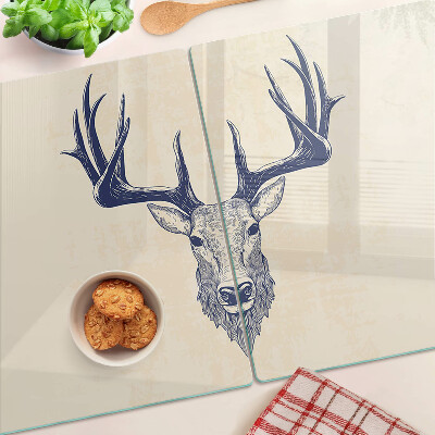 Glass cutting board Moose with antlers
