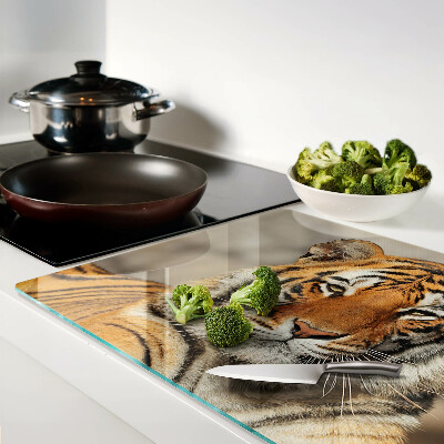 Glass kitchen board A tiger in its natural state