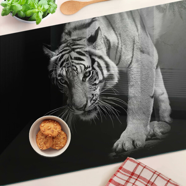 Chopping board Tiger in black and white