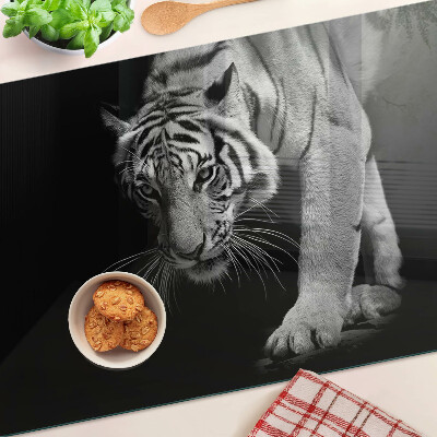 Chopping board Tiger in black and white
