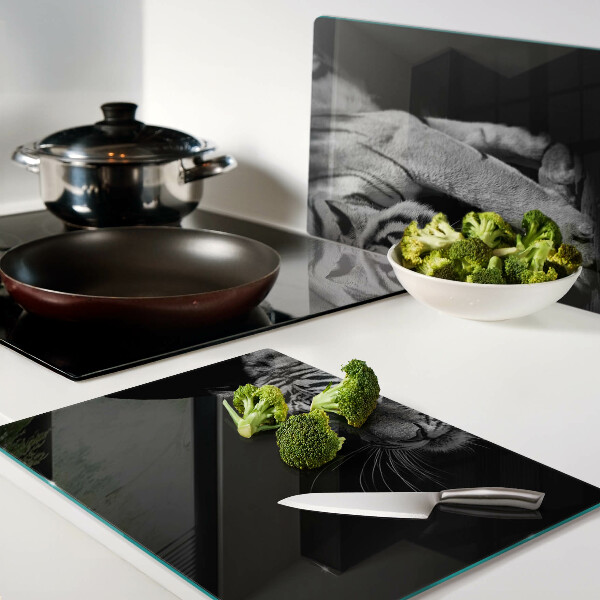 Chopping board Tiger in black and white