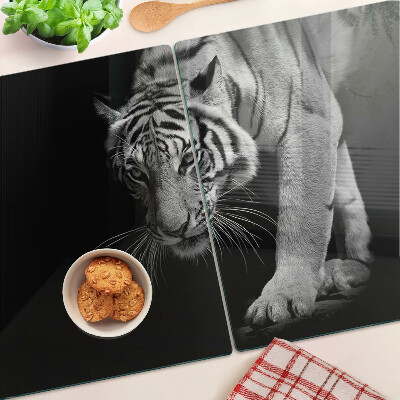 Chopping board Tiger in black and white