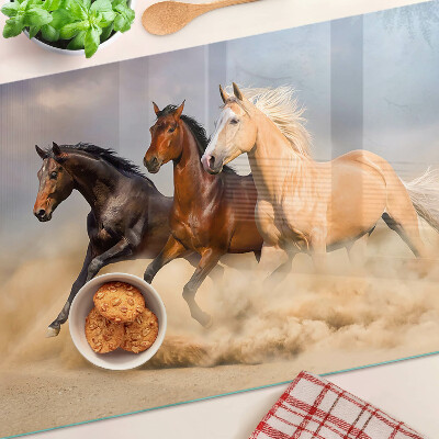 Cutting board Galloping horses in motion