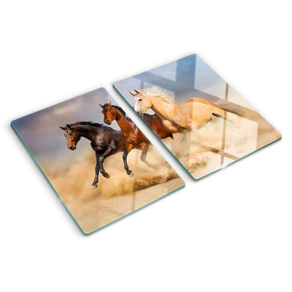 Cutting board Galloping horses in motion