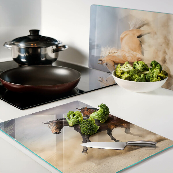 Cutting board Galloping horses in motion