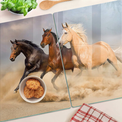 Cutting board Galloping horses in motion