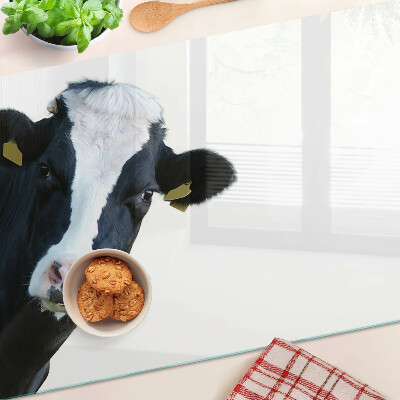 Glass cutting board Interesting cow
