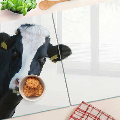 Glass cutting board Interesting cow