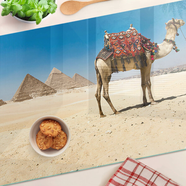 Chopping board Pyramids and a camel in the desert