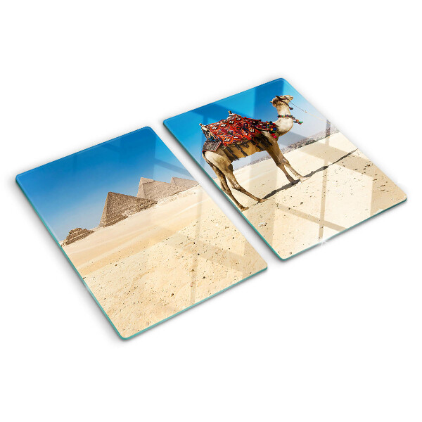 Chopping board Pyramids and a camel in the desert