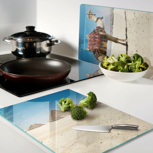 Chopping board Pyramids and a camel in the desert
