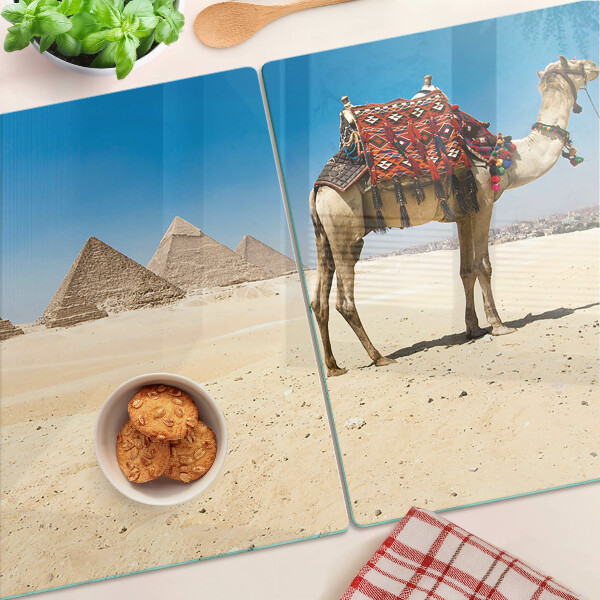 Chopping board Pyramids and a camel in the desert