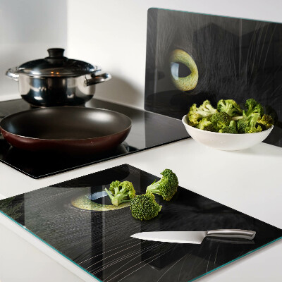 Cutting board Black cat with green eyes