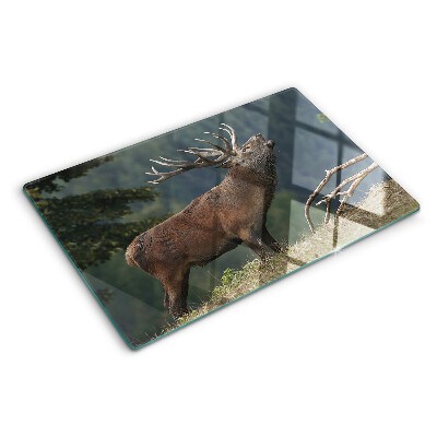 Chopping board glass Deer in its natural habitat