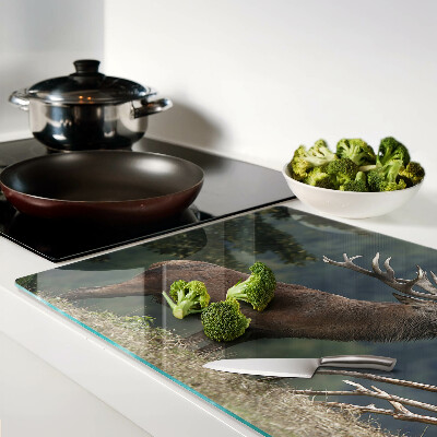 Chopping board glass Deer in its natural habitat
