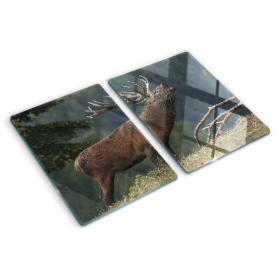Chopping board glass Deer in its natural habitat