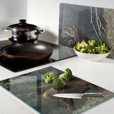 Chopping board glass Deer in its natural habitat