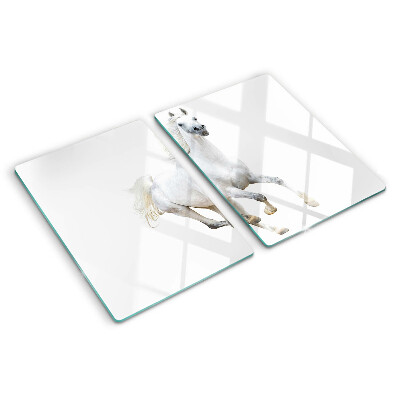 Glass kitchen board White horse in motion