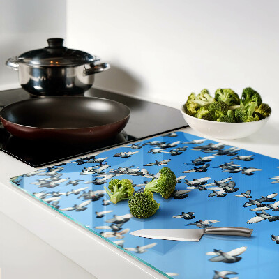 Chopping board Pigeons flying in the sky