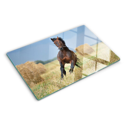 Cutting board A horse in the meadow