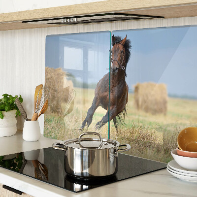 Cutting board A horse in the meadow