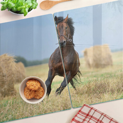 Cutting board A horse in the meadow
