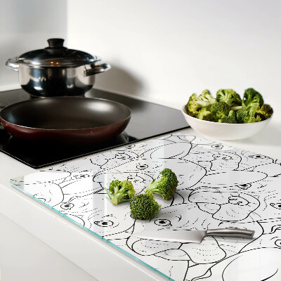 Glass chopping board French bulldog dogs