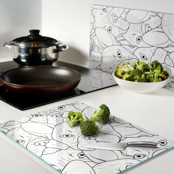 Glass chopping board French bulldog dogs