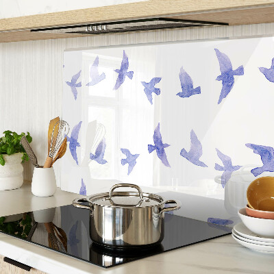 Glass cutting board Birds in shades of blue