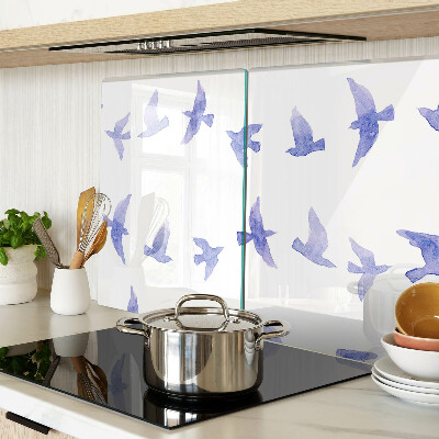 Glass cutting board Birds in shades of blue