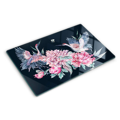 Glass chopping board Flowers and birds
