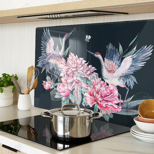 Glass chopping board Flowers and birds
