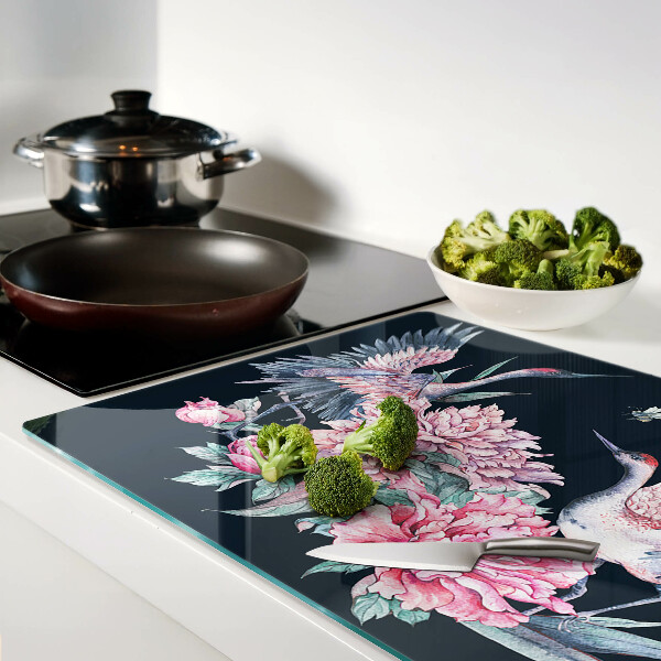 Glass chopping board Flowers and birds