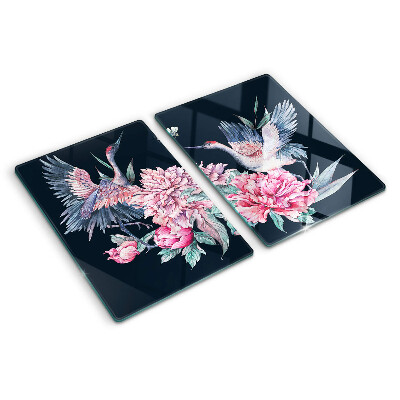 Glass chopping board Flowers and birds