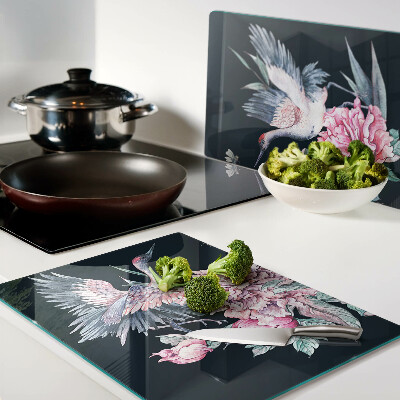 Glass chopping board Flowers and birds